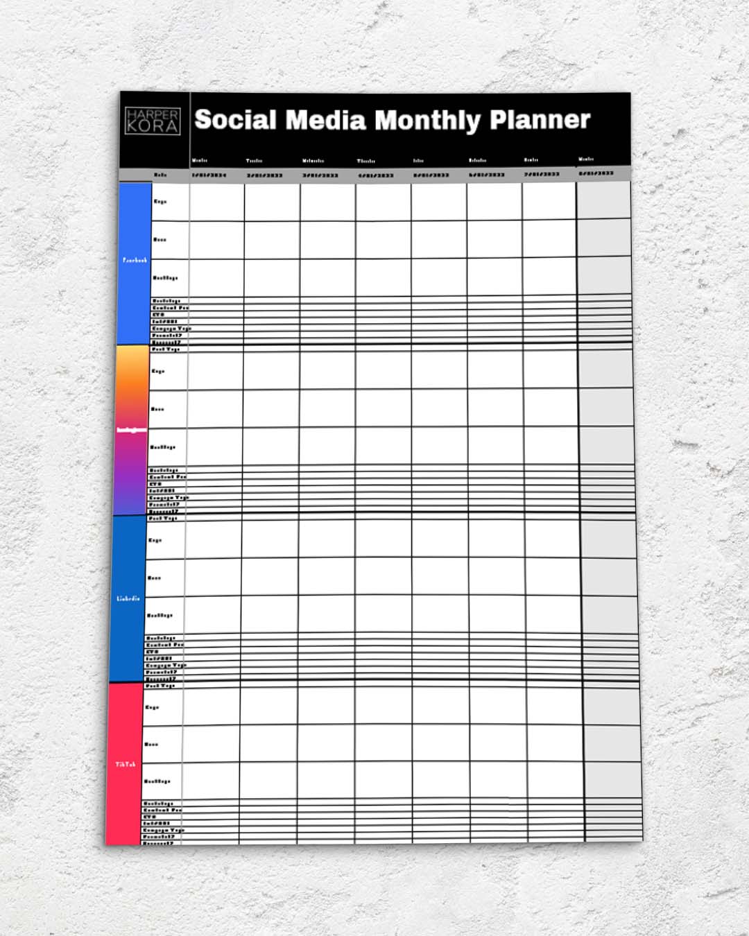 Social Media Content Planner