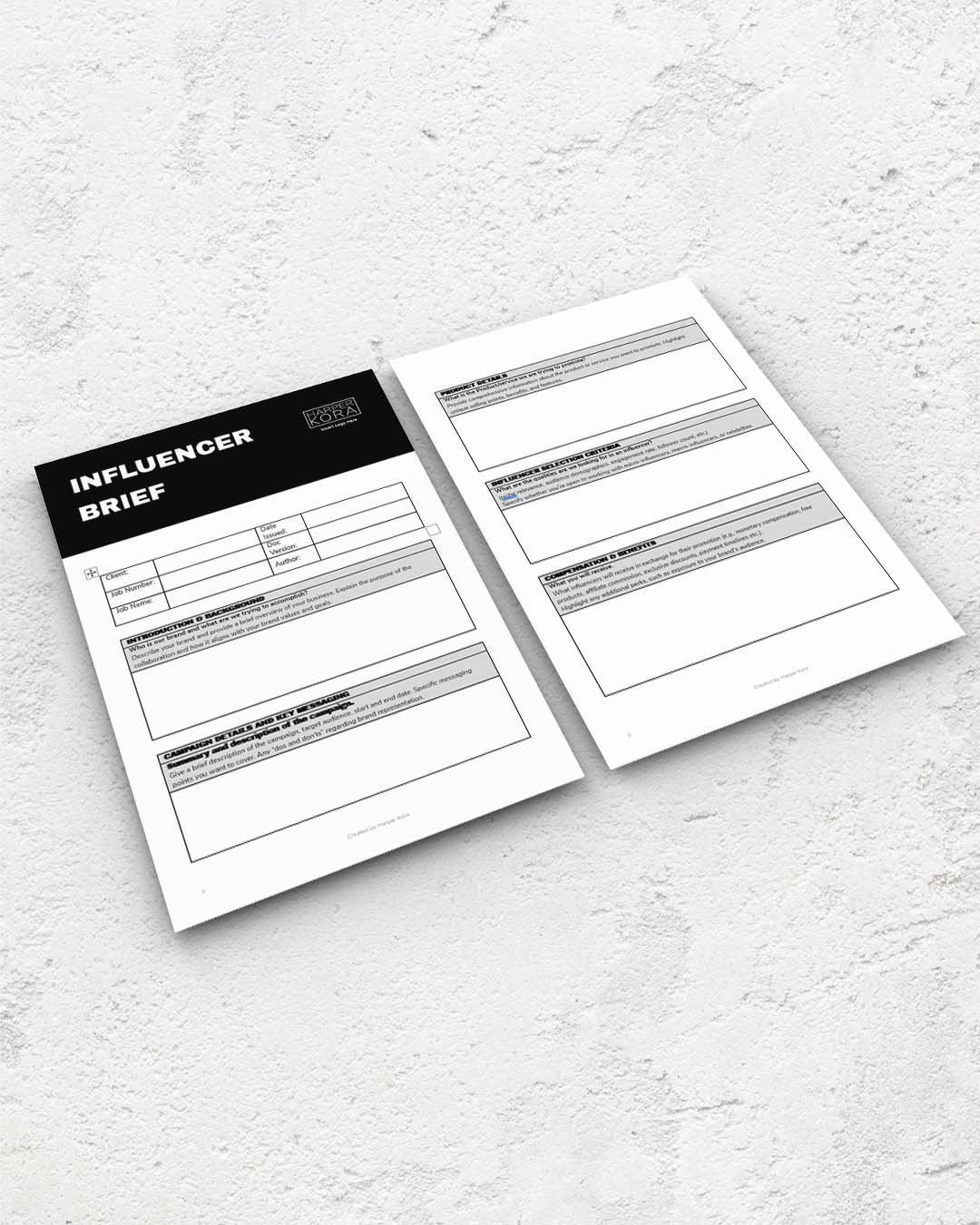 Influencer Collaboration Brief Template Harper Kora